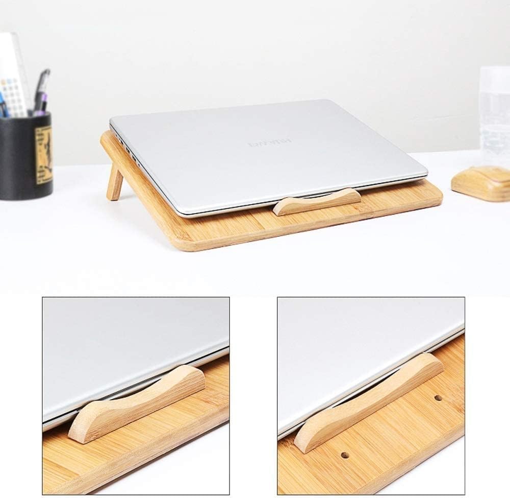 Laptop Cooler Laptop Cooling Pad Bamboo Laptop Stand Cooling Pad Laptop Cooler Pad Laptop Desk Laptop Table with Tilting Angles for Notebooks Laptop Cooling Stand Laptop Cooling Fan (Color : A, Size