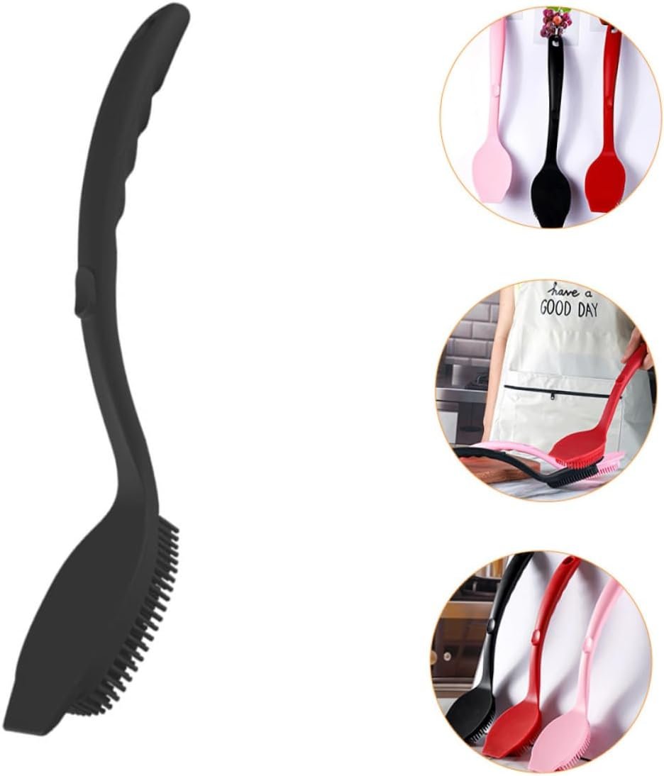 HEATSHAKING Long Handle Kitchen Cleaning Brush Durable Pot Scrubber for Heavy Duty Dish Washing Comfortable