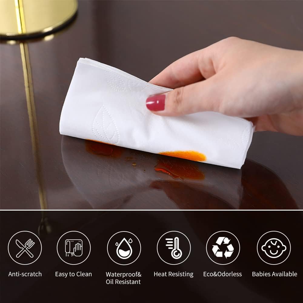 Round Clear Plastic Tablecloth Table Protector Furniture Circle Cover Vinyl Waterproof Wipeable PVC Water Heat Resistant for Dining Table Top Cover Glass Desk Mats Pad 42 Inch Diameter 1.5mm Thick