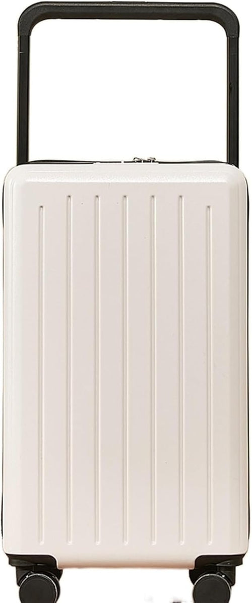 Unisex Luggage 24 in Large Capacity Luggage Security Combination Lock Suitcase Wear-Resistant Luggage Travel Suitcases (Color : White, Size : 24Inch)