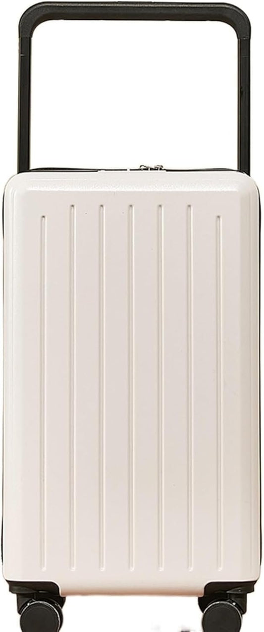 Unisex Luggage 24 in Large Capacity Luggage Security Combination Lock Suitcase Wear-Resistant Luggage Travel Suitcases (Color : White, Size : 24Inch)