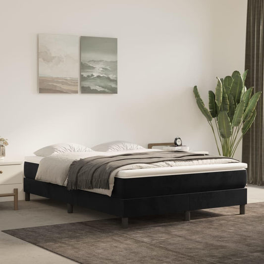 Lechnical Giroletto a Molle con Materasso Nero 140x190 cm in Velluto,Mobili,Letti e Accessori,Letti e telai per Letti