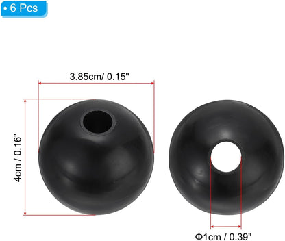 PATIKIL Cable Ball Stopper, 6pcs Gym Machine Accessories for Cable Fitness Equipment Nylon Wire Rope Port Joint Replacement Parts for Home Gym Machine,Black