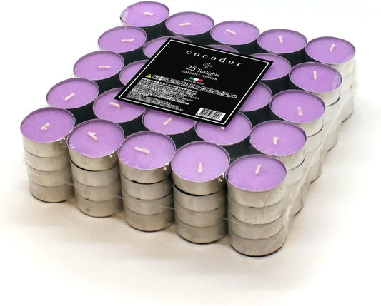 COCODOR Scented Tealight Candles - Garden Lavender - 100 Pack - 4-5 Hour Extended Burn Time - Made in Italy - Cotton Wick - Room Décor & Office Décor, Home Fragrance, Gift