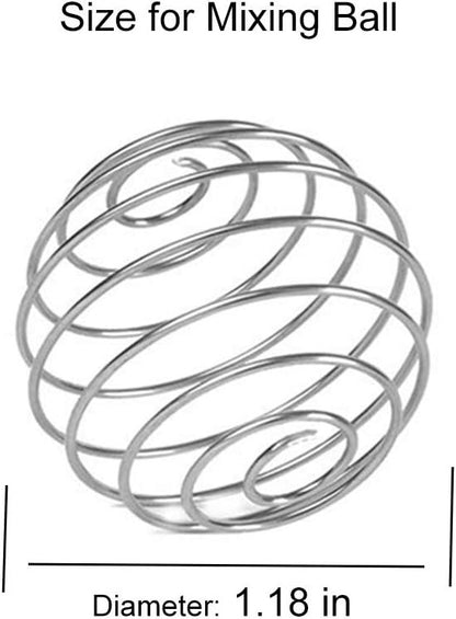 Qtopun Stainless Steel Wire Ball Shaker Set of 9, Milkshake Protein Blender, Whisky Stirrer, Juice Mixer, Drinking Cup Shaker Bottle