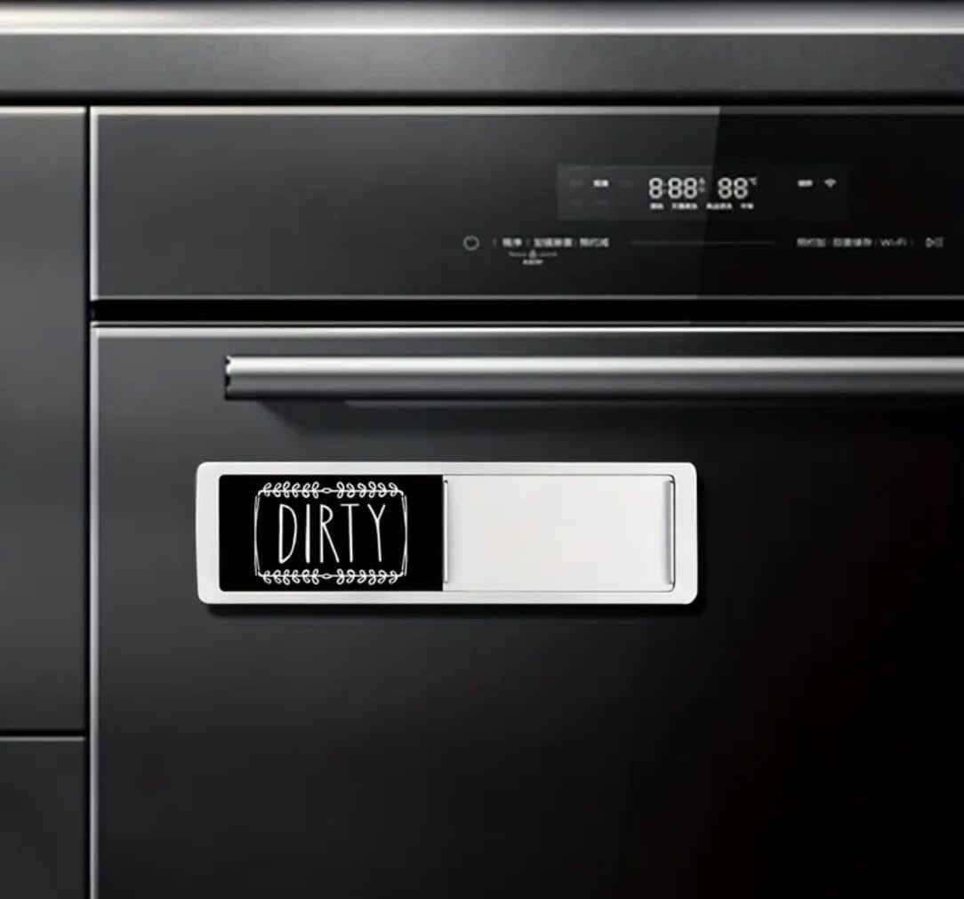 Stylish Dishwasher Magnet Clean Dirty Sign Ideal Clean Dirty Magnet for Dishwasher and Kitchen Organization - Lovely Kitchen Gadgets/Accessories - Nice Office, Farmhouse, Home Décor - Sliver