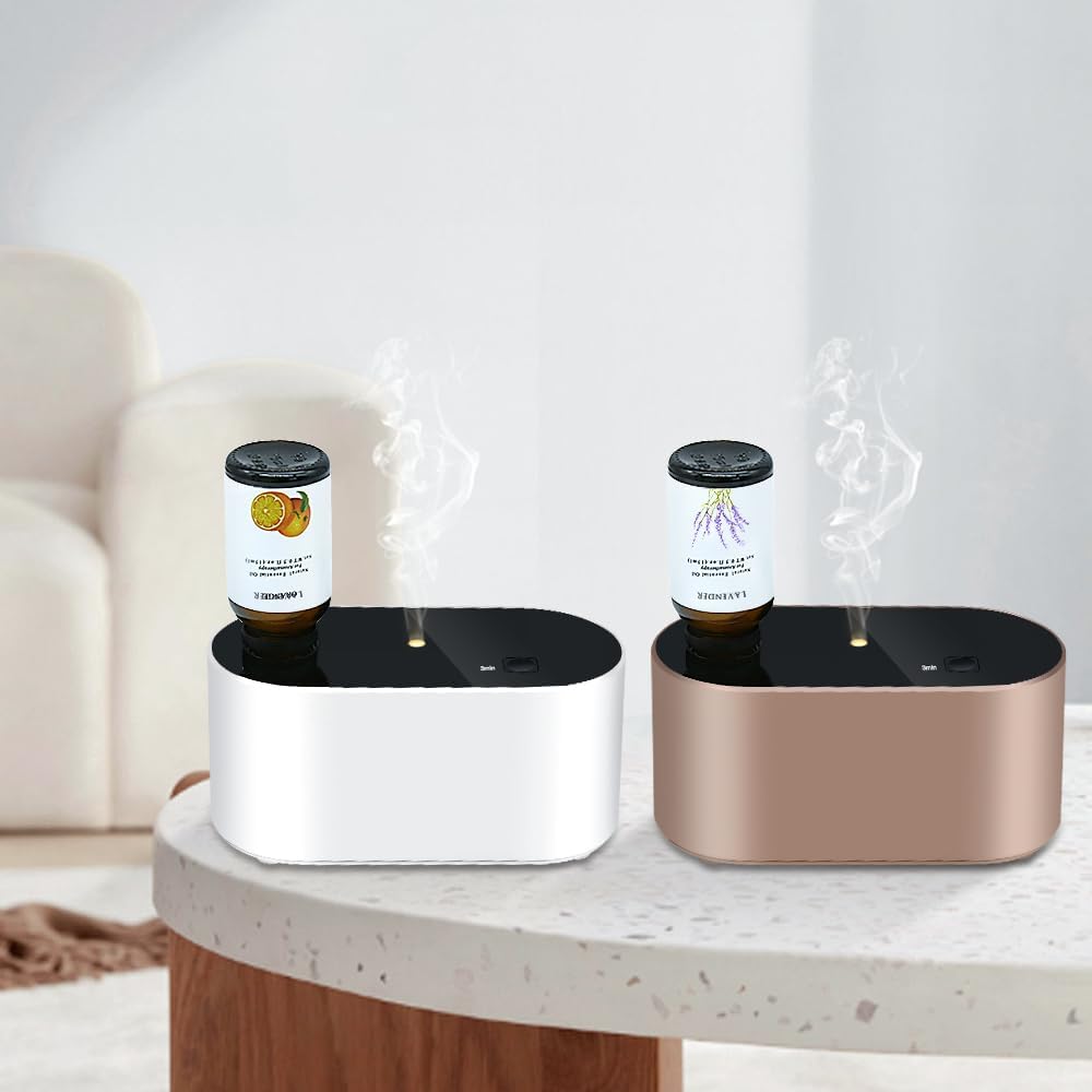 SOICARE Cordless Rechargeable Waterless Diffuser for Essential Oils, Battery Operated Wireless Portable Nebulizing Essential Oil Diffuser, Scent Diffuser for Home Office Hotel Collections (Rose Gold)