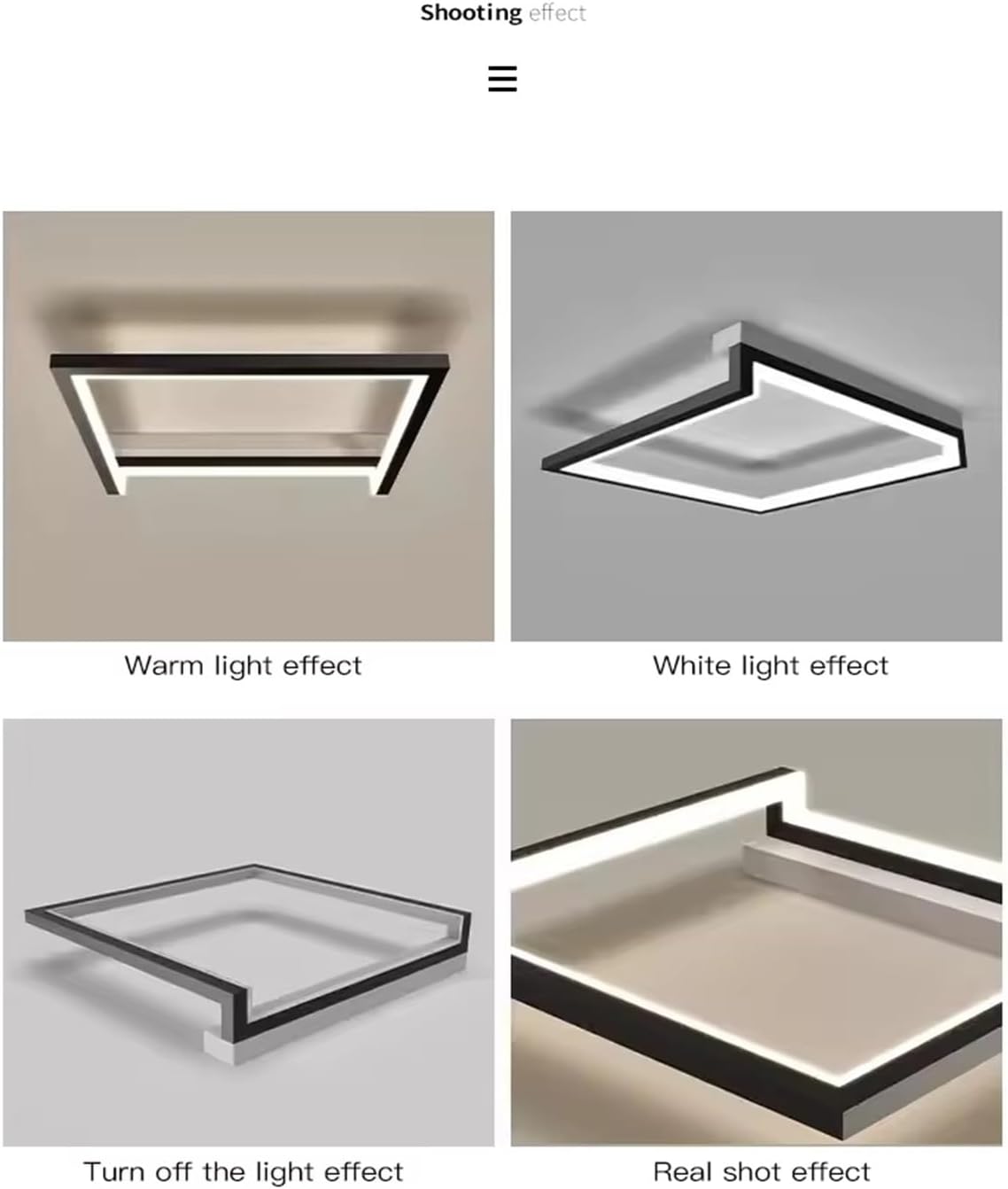 Minimalism Bedroom Ceiling Light Living Room Bedroom Study Ceiling Lamp Kitchen Black Square Ceiling Chandelier Led Smart Ceiling Lighting Fixtures