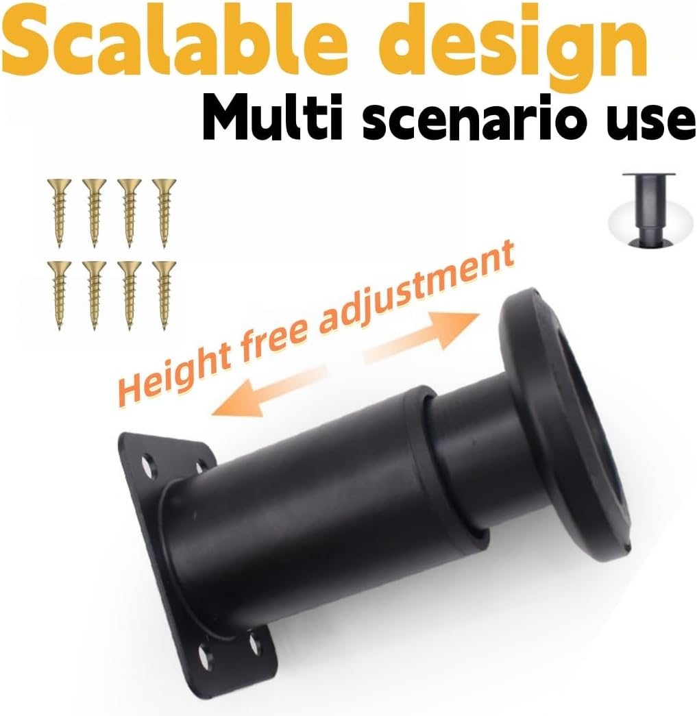 ZDL Height Adjustable Furniture Feet, 2 Pieces Adjustable Feet for Bed, Metal Supports for Furniture, Adjustable Desk Feet, Slatted Foot Support, Adjustable Feet for Furniture, Sofa