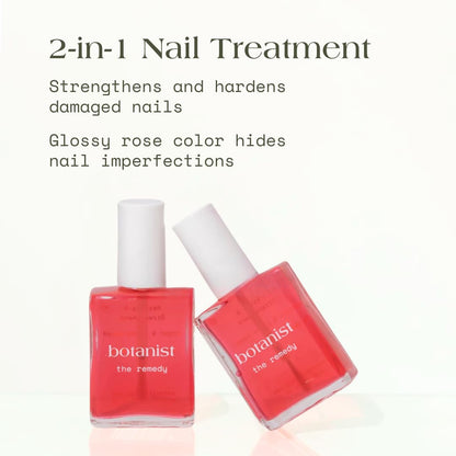 Botanist The Remedy | Nail Strengthening Polish | Repairs & Hardens Nails Damaged from Acrylics, Dip & Gel Manicures | Non-Toxic, 84% Plant Based, 21-Free & Vegan (Rose)