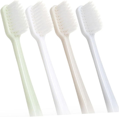 BCOATH 4Pcs Fine Hair Toothbrush for Adults Bleeding Bristles Ergonomic Natural Handle for Gentle Cleaning Gum Care Random Colors Grey Blue Random Color