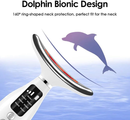 7 Colors LED Lights Face Neck Beauty Device Vibration Massage Improve Neck Lines Home Use Face Lifting Machine 7 Modes 3 Levels