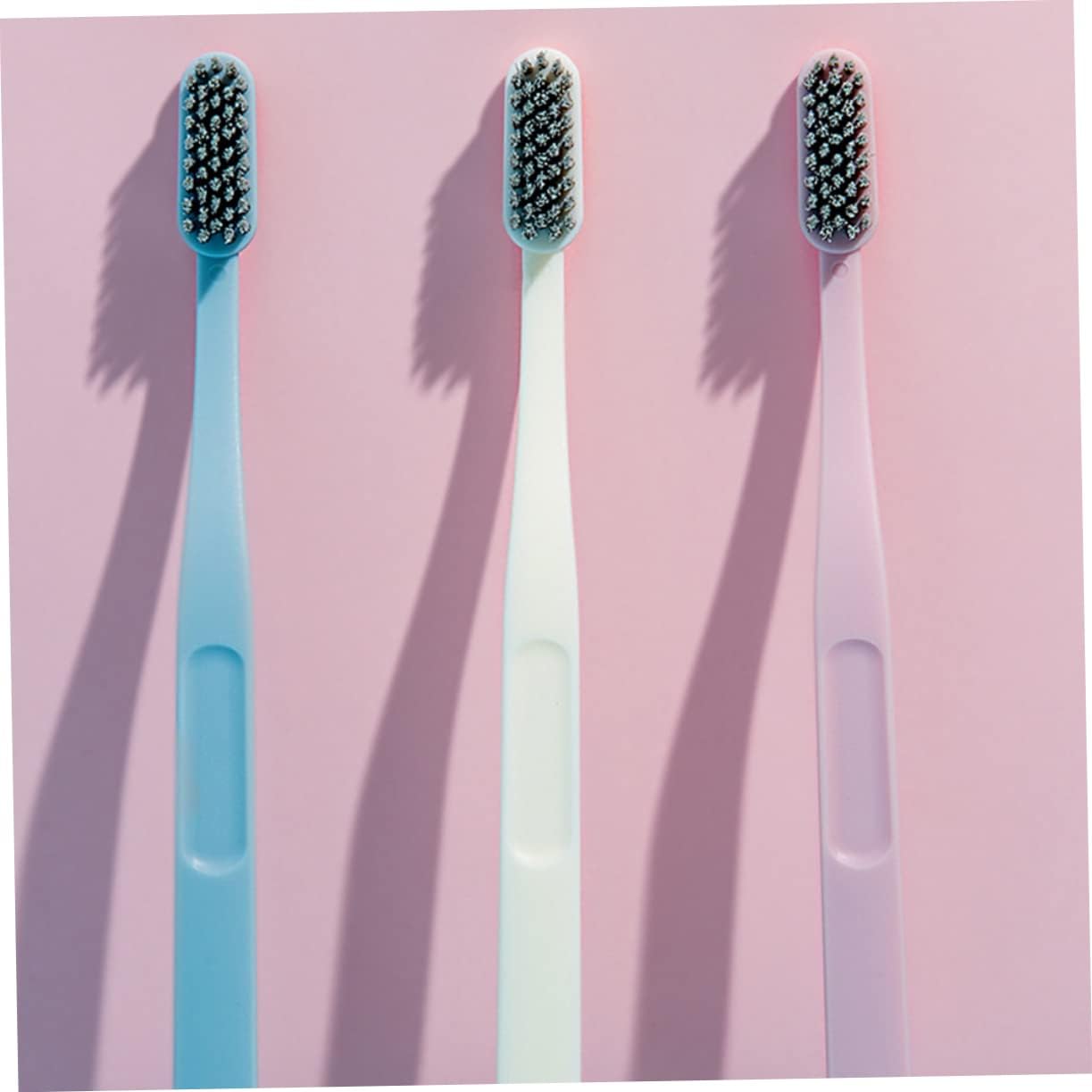minkissy Pack Nylon Toothbrushes Hard Hair Adult Brush Set for Bathroom Oral Care