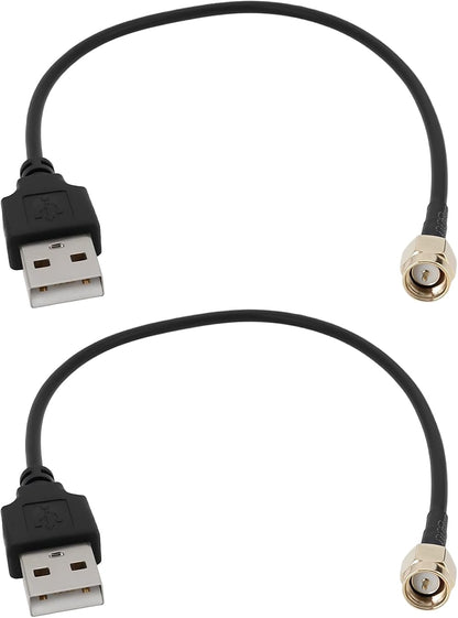 EMSea 2 Pieces SMA Male to USB Connector Coaxial Cable RG174 Connector Adapter Length 20 cm for Electronic Equipment Debugging Signal Transmission Wireless Equipment