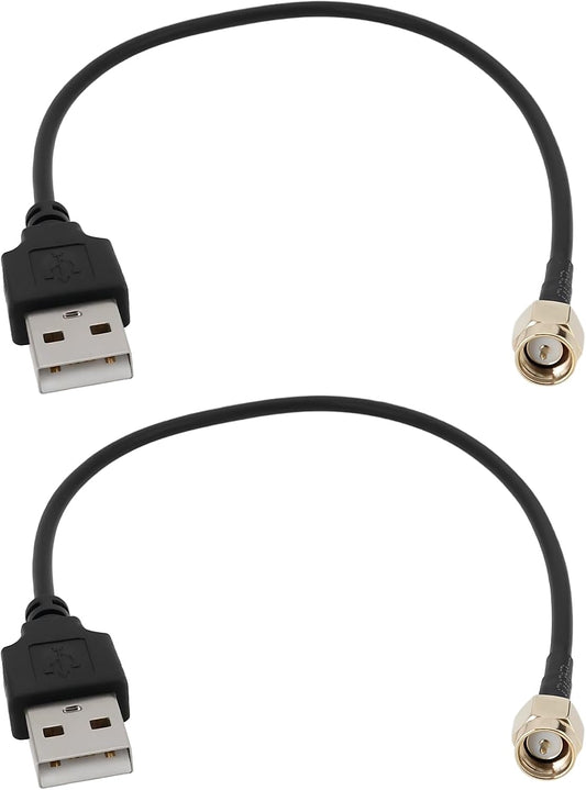 EMSea 2 Pieces SMA Male to USB Connector Coaxial Cable RG174 Connector Adapter Length 20 cm for Electronic Equipment Debugging Signal Transmission Wireless Equipment