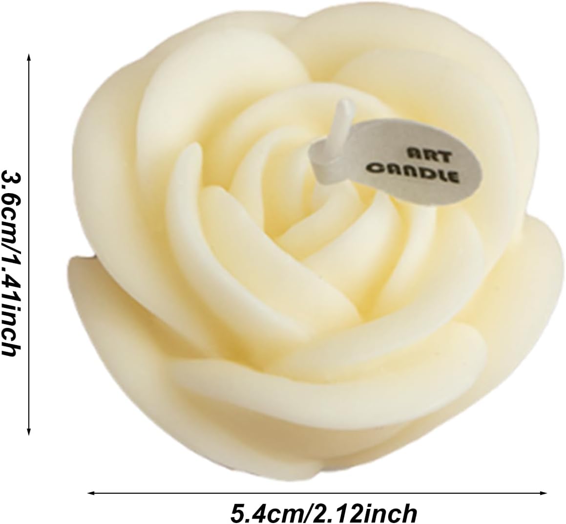 Romantic Ambience Rose Candles - Flower-Shaped Candles, Flower Candle, Artificial Flower Tea Light Candles, Rose Candle, Long Lasting Scented Soy Wax Candle for Valentine's Day, Home Decor