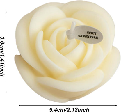 Romantic Ambience Rose Candles - Flower-Shaped Candles, Flower Candle, Artificial Flower Tea Light Candles, Rose Candle, Long Lasting Scented Soy Wax Candle for Valentine's Day, Home Decor