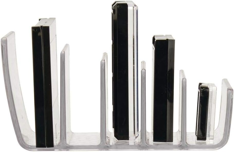 iDesign Rain Vertical Textured Plastic Palette Organizer for Storage of Cosmetics, Makeup, and Accessories on Vanity, Countertop, or Cabinet, 9.25" x 3.86" x 3.20", Clear