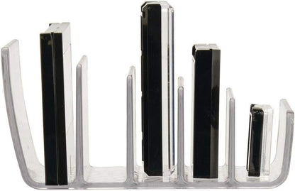 iDesign Rain Vertical Textured Plastic Palette Organizer for Storage of Cosmetics, Makeup, and Accessories on Vanity, Countertop, or Cabinet, 9.25" x 3.86" x 3.20", Clear