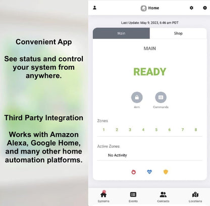 EyezOn UNO IP Hybrid Professional Grade Alarm Panel. Supports 128 Zones/Users/FOBs. Home Automation Interface. LTE and RF Options.