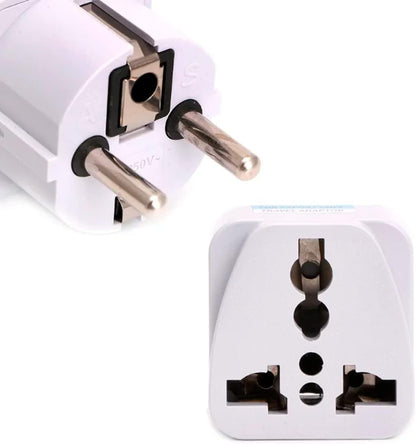 Universal Travel Plug - Power Adapter for UK, USA, EU, AU to Spain, Portugal, Germany, Switzerland, Korea, Denmark, Finland, Norway, Poland, France, Greece