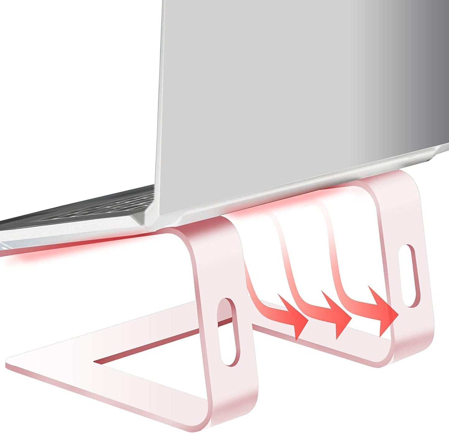 Orionstar Laptop Stand Portable Aluminum Laptop Riser Compatible with Mac MacBook Air Pro 10 to 15.6 Inch Notebook Computer, Detachable Ergonomic Elevator Holder, Rose Gold