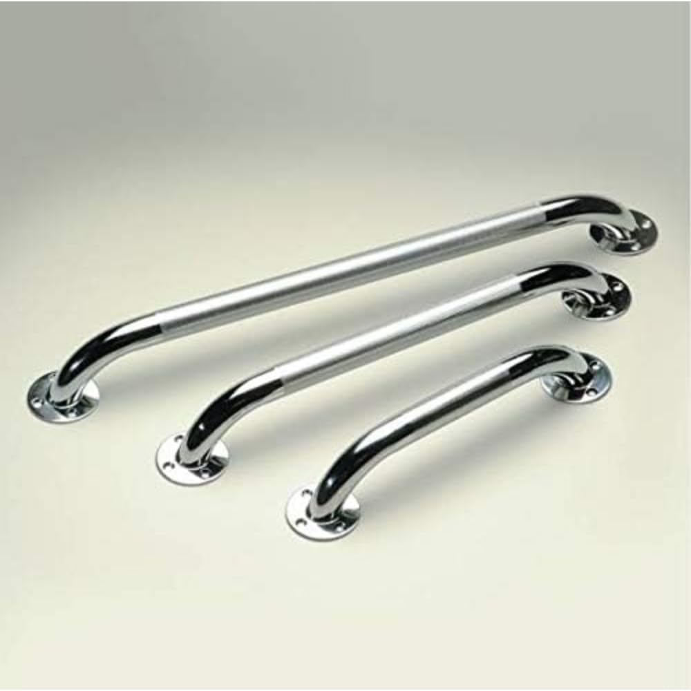 Homecraft Chrome-Plated Steel Grab Bar, 12", Rail for Bathroom Safety, Elderly Living Assist Tool for Shower, Bath, Toilet, Wall Attachment Handle for Disabled, Injured, or Post-Op, Indoor or Outdoor