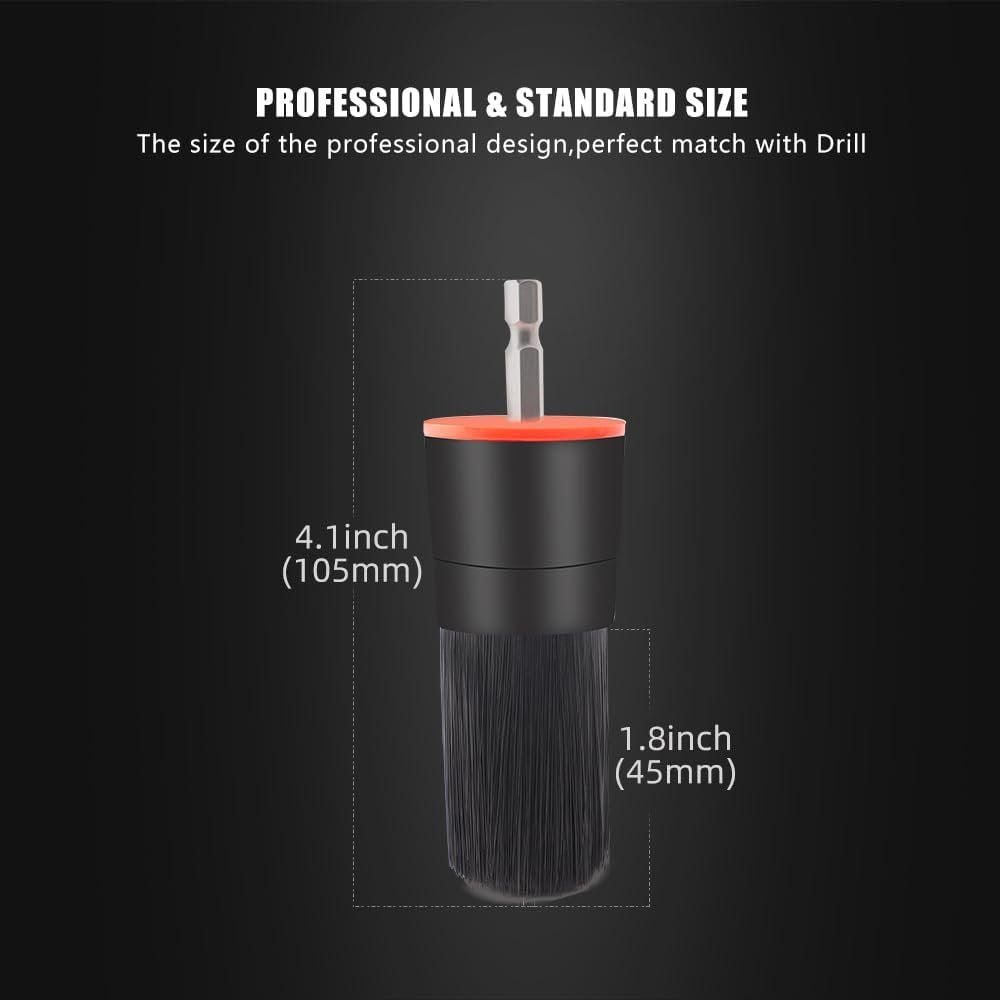 SPTA Hair Drill Brush Attachment - 5 Pcs Mixed Drill Brush Head Set, Auto Detail Car Detail Brush for Cleaning Interior or Exterior