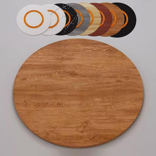 OPOLDBDMAC Wood Lazy Susan for Dining Table，28 30 36 40in Rotating Serving Tray Round Tabletop Rotating Tray，Serving Plate 360° Swivel, Heavy Duty Wooden Turntable(Golden Oak,95cm/37in)