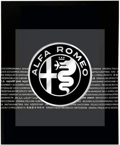 4R Quattroerre.it Sticker Kit Alfa Romeo Logo 51 mm + Flag for Giulia Stelvio Interior