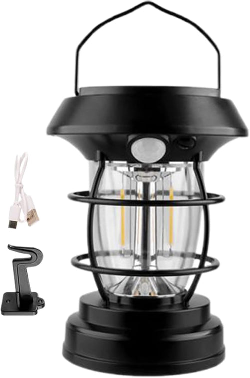 Solar Lantern, Camping Light, Portable Lantern, 4-Mode LED Flashlight, 1200mah, Smart Mode Flexibility, Waterproof Design, Ideal for Tent Gardening and Survival Use, 360g