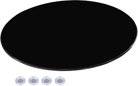Round Glass Dining Table Top Cover 24 30 36 39inch Glass Replacement for Patio Table with Lazy Susan Turntable Polish Arc Edge