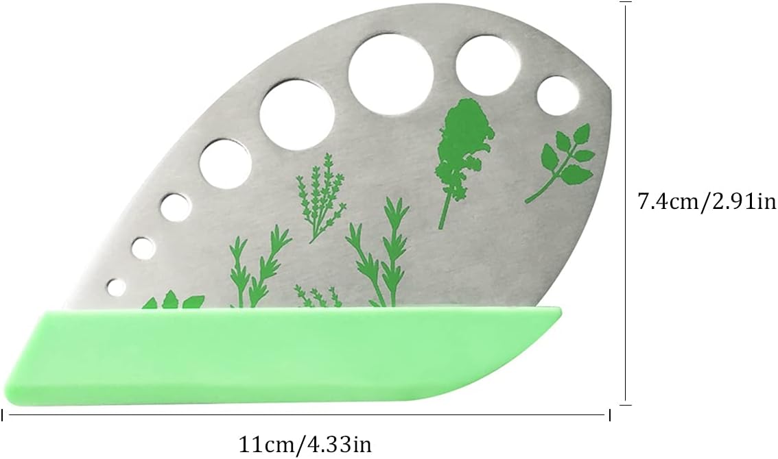 Herb Stripper Stainless Steel Kitchen Herb Leaf Stripping Tool Kitchen Gadgets for Kale, Chard, Collard Greens, Thyme, Basil, Cilantro Tool (9 holes)