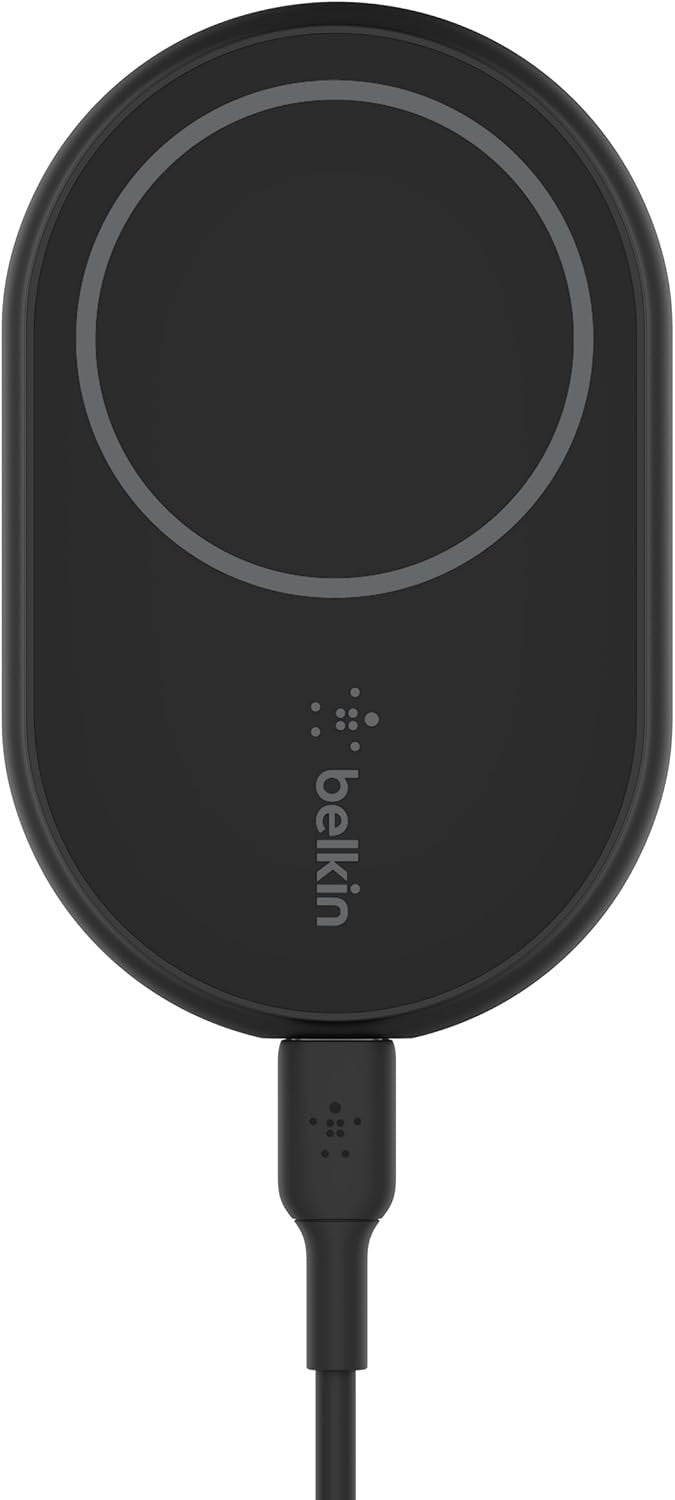 Belkin Magnetic Wireless Car Charger - MagSafe Compatible Air Vent Mount for Wireless Charging - AC Mount with Included Power Supply for iPhone 15, 14 & 13 - Travel Accessories for Phone