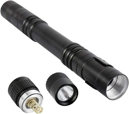 4 Pcs 1000LM LED Penlight Flashlight Tactical Torch with Clip,Portable Mini Penlight, Small Waterproof Flashlight for,Check, Work, Repair and Security Night Patrols(13.3 cm) (4 Pack)