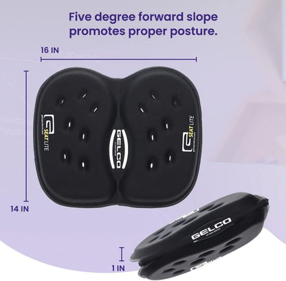 GSeat LITE Travel Gel &Foam Cushion | Back Pain, Sciatica & Pressure Relief | Relieves Tailbone Discomfort, Promotes Healthy Posture| Ergonomic Comfort | Car, Commute, Airplane and Travel Comfort