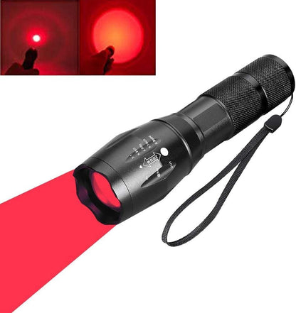 KUPRO Red Light LED Torch Powerful 1000 Lumens Hunting Tactical Red Beam Signal Flashlight Zoomable Waterproof Torches 1 Mode for Night Vision Astronomy Fishing Aviation