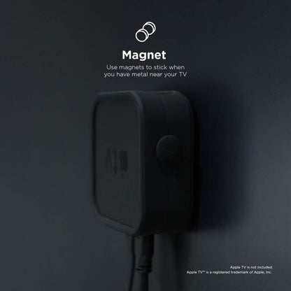 elago Apple TV Mount - Easy Installation : Magnet/Screw/Strap, Premium Silicone - Compatible with Apple TV 4K (2021) / HD and All Models [Not Compatible with Apple TV (2022)]