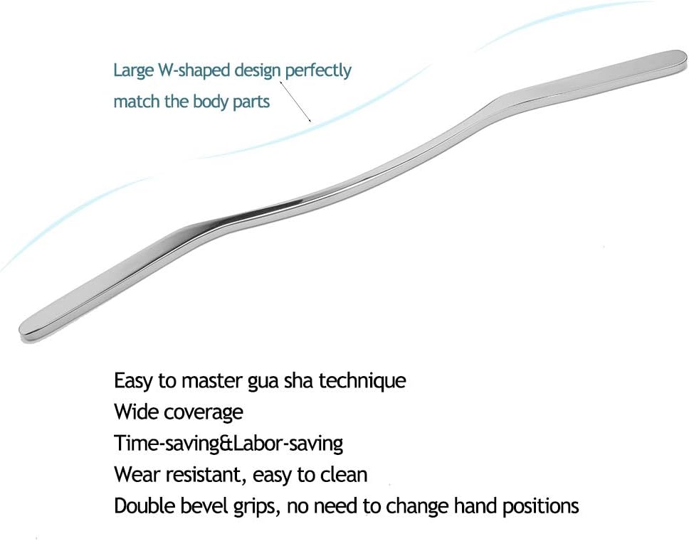 Stainless Steel Long Gua Sha Tool-Guasha Long Bar Muscle Scraping Massage Tools-Help Relieve Sore Muscles Great Soft Tissue Mobilization