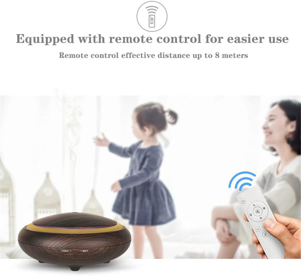 150ML Ultrasonic Air Humidifier Remote Control Aroma Essential Oil Diffuser with 7 Color LED Light for Home Office Car (A)