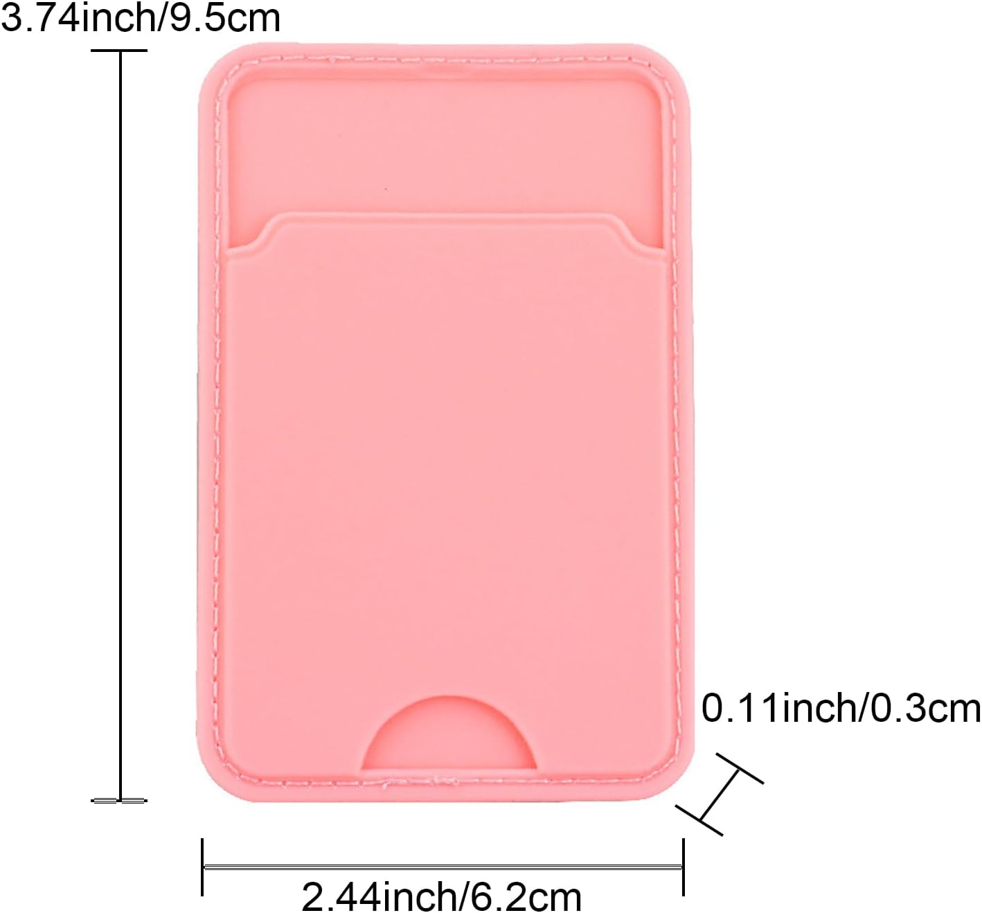 Toguma Cell Phone Card Holder Pocket for Back of Phone Card Wallet Holder for Phone Case Credit Card Holder for Woman Man, Compatible with Most of Cell Phone (Pink)