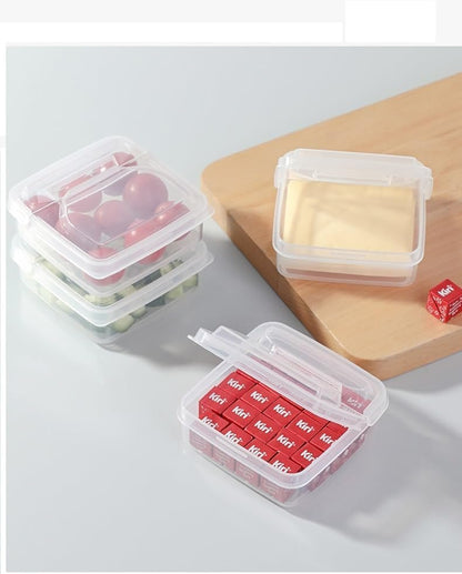 4 PCS Cheese Storage Containers with Flip Lids, Sliced Cheese Container for Fridge, Clear Plastic Butter Block Cheese Slice Storage Box Portable Freezer Food Storage Containers