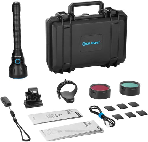 OLIGHT Javelot Turbo 2 Kit 1800 Lumen Powerful Rechargeable Tactical Flashlight with Dual-Switch LED Hunting Light for Search&Rescue (Black)