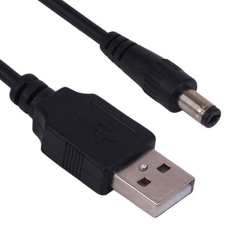 RUITEXUN USB to DC 5.5mm Cable, USB 2.0 A Type Male to DC 5.5mm x 2.1mm DC 5V Power Plug Connector Cable USB to 5V Power Charging Adapter Cable