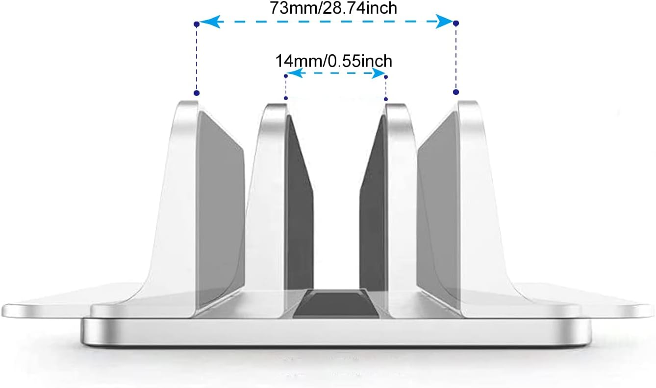 Vertical Laptop Stand, Aluminum Laptop Vertical Stand Organizer, Sturdy Laptop Computer Holder Desktop Stand Compatible with New Retina Apple MacBook Pro/Air, Mac Mini and iPad Pro