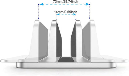 Vertical Laptop Stand, Aluminum Laptop Vertical Stand Organizer, Sturdy Laptop Computer Holder Desktop Stand Compatible with New Retina Apple MacBook Pro/Air, Mac Mini and iPad Pro