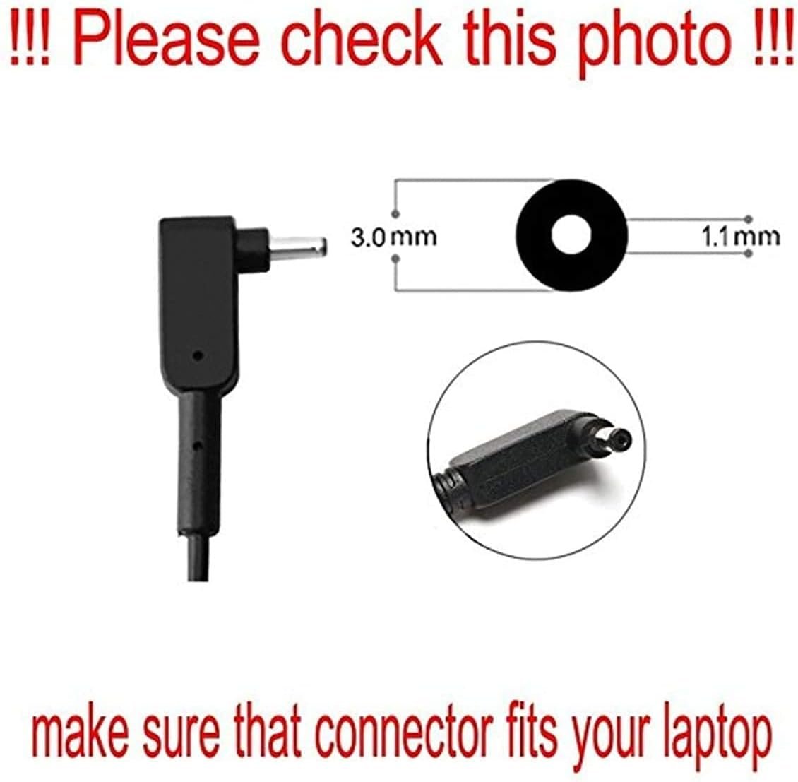 AC Charger Fit for Acer adp-45fe f Charger Acer Chromebook R 11 R11 CB5-132T CB5-132T-C8ZW CB5-132T-C9KK CB5-132T-C1LK C738T-C44Z Laptop 45W Power Supply Adapter Cord