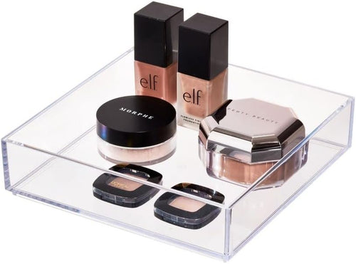 iDesign Clarity Plastic Drawer Organizer, Storage Container for Vanity, Bathroom, Kitchen Drawers, Clear