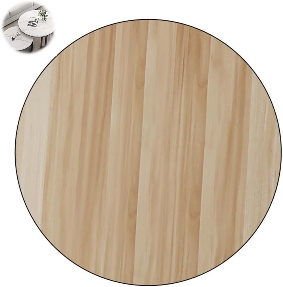 MUGVFVCSQ Wooden Round Dining Table Top 20" 24" 32" 36" Solid Wood Table Top, Round Tabletop Protector，Smooth Surface Circle Wooden Table Top(Light Walnut,60cm/24in)
