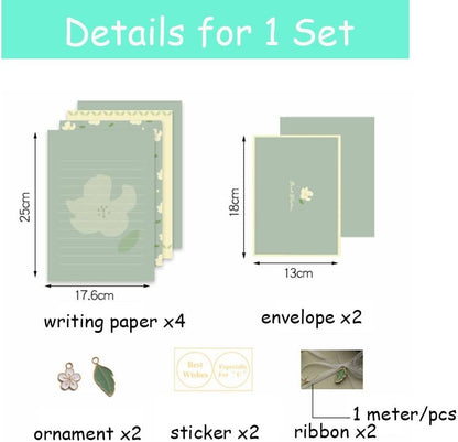 72 Pcs Stationary Writing Paper and Envelopes Set, 24 Sheet Floral Letter Paper 12 Pcs Matching Envelopes Cute Lovely Stationery Lined Writing Paper for Girls Boys Office School Supplies 6 Styles